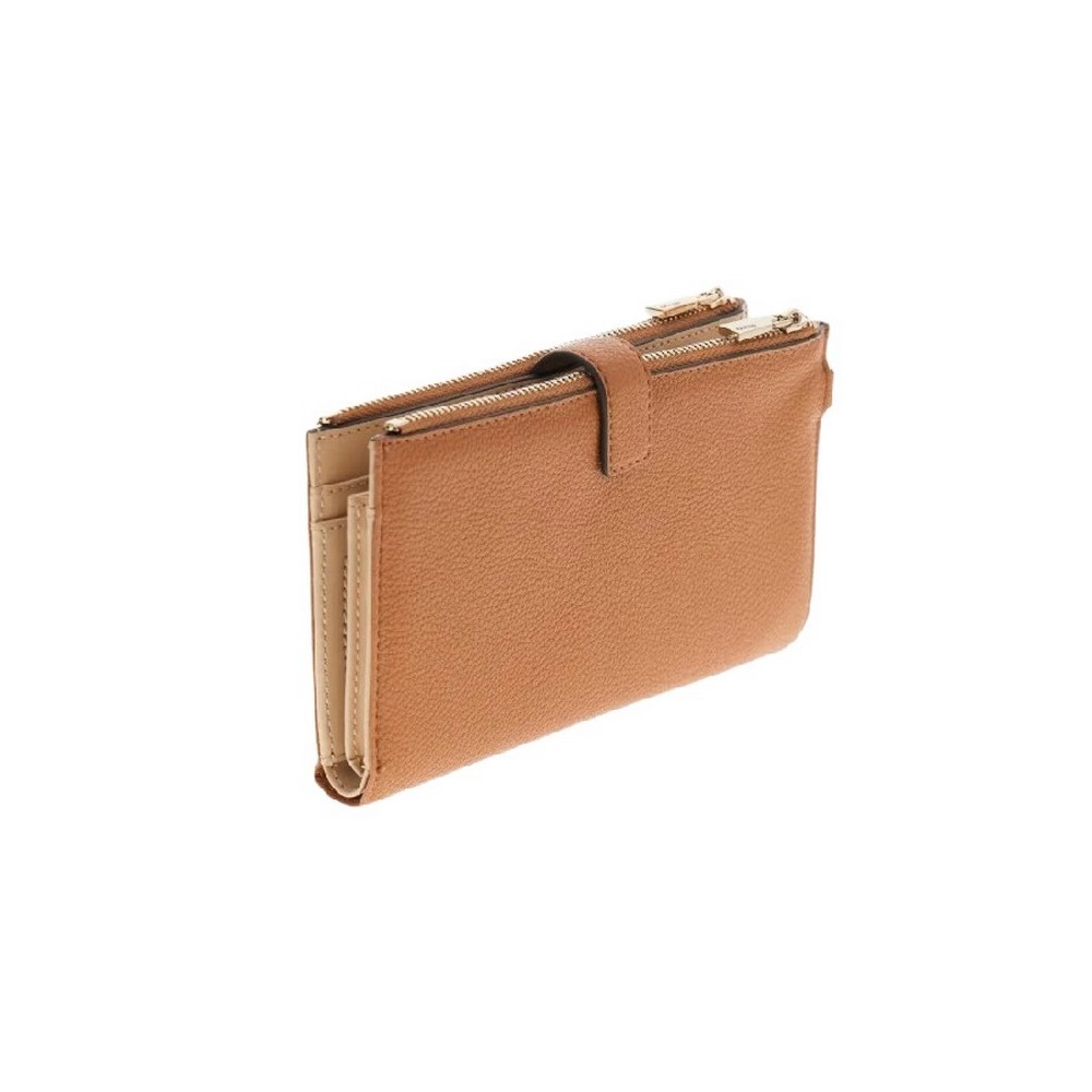 GUESS LAUREL II SLG DBL ZIP ORGNZR ΠΟΡΤΟΦΟΛΙ ΓΥΝΑΙΚΕΙΟ COGNAC