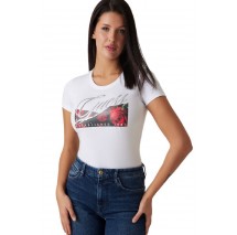 GUESS SS CN ROSES PRINT T-SHIRT ΜΠΛΟΥΖΑ ΓΥΝΑΙΚΕΙΑ WHITE