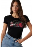GUESS SS CN ROSES PRINT T-SHIRT ΜΠΛΟΥΖΑ ΓΥΝΑΙΚΕΙΑ BLACK