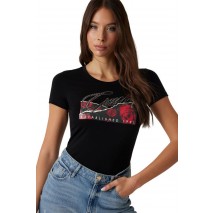 GUESS SS CN ROSES PRINT T-SHIRT ΜΠΛΟΥΖΑ ΓΥΝΑΙΚΕΙΑ BLACK