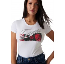 GUESS SS CN ROSES PRINT T-SHIRT ΜΠΛΟΥΖΑ ΓΥΝΑΙΚΕΙΑ WHITE