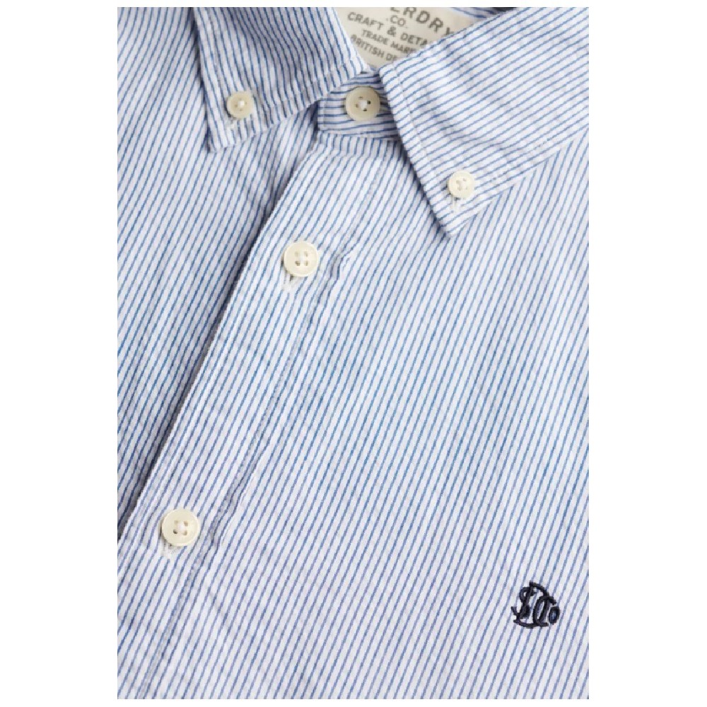 SUPERDRY D4 STUD CLASSIC SEERSUCKER SHIRT ΠΟΥΚΑΜΙΣΟ ΑΝΔΡΙΚΟ CIEL