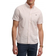 SUPERDRY D4 STUD CLASSIC SEERSUCKER SHIRT ΠΟΥΚΑΜΙΣΟ ΑΝΔΡΙΚΟ PINK