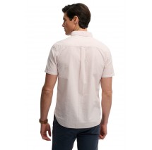 SUPERDRY D4 STUD CLASSIC SEERSUCKER SHIRT ΠΟΥΚΑΜΙΣΟ ΑΝΔΡΙΚΟ PINK