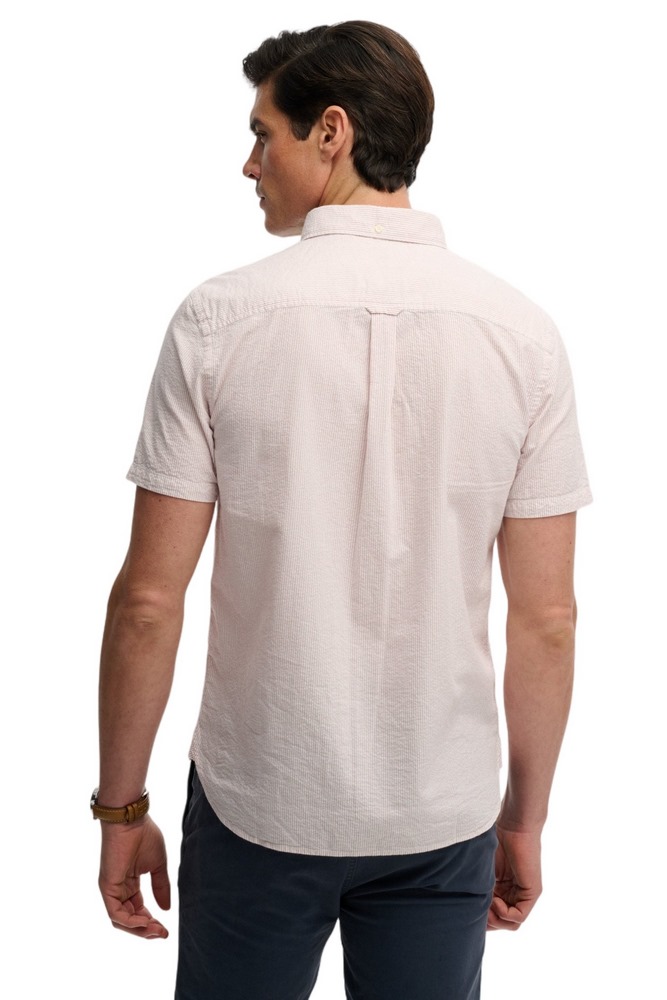 SUPERDRY D4 STUD CLASSIC SEERSUCKER SHIRT ΠΟΥΚΑΜΙΣΟ ΑΝΔΡΙΚΟ PINK