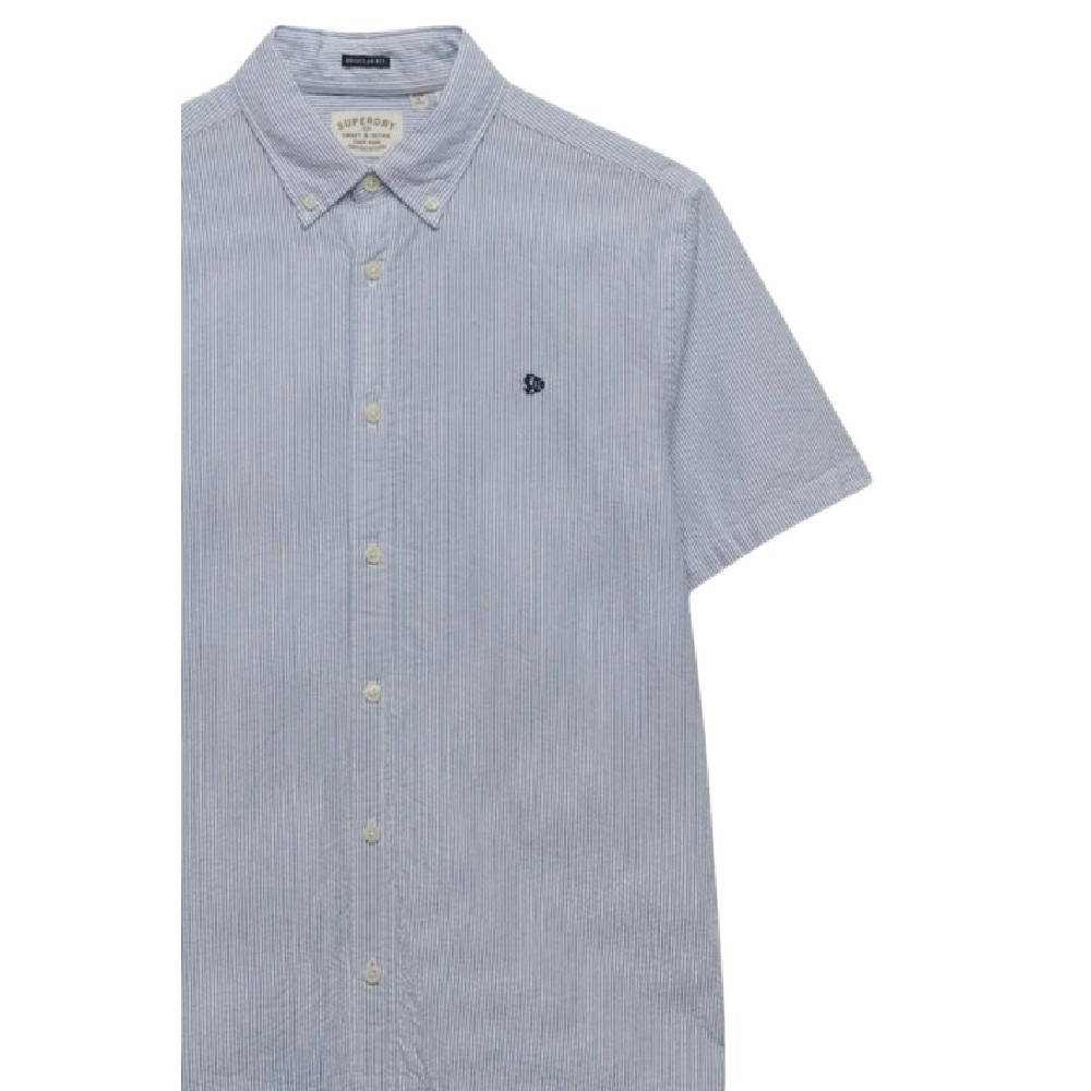 SUPERDRY D4 STUD CLASSIC SEERSUCKER SHIRT ΠΟΥΚΑΜΙΣΟ ΑΝΔΡΙΚΟ CIEL
