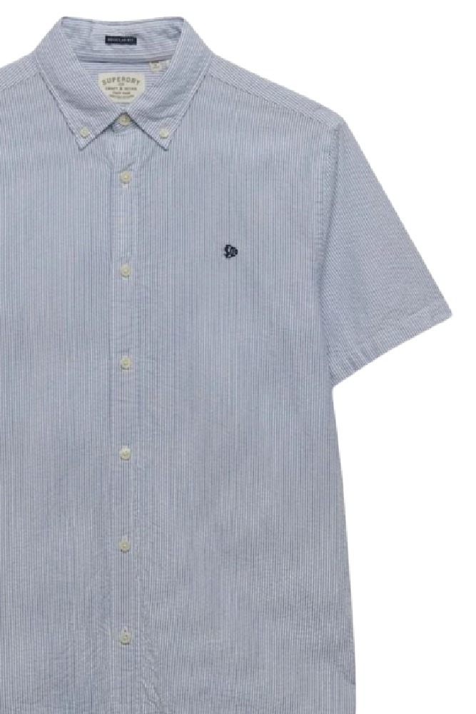 SUPERDRY D4 STUD CLASSIC SEERSUCKER SHIRT ΠΟΥΚΑΜΙΣΟ ΑΝΔΡΙΚΟ CIEL