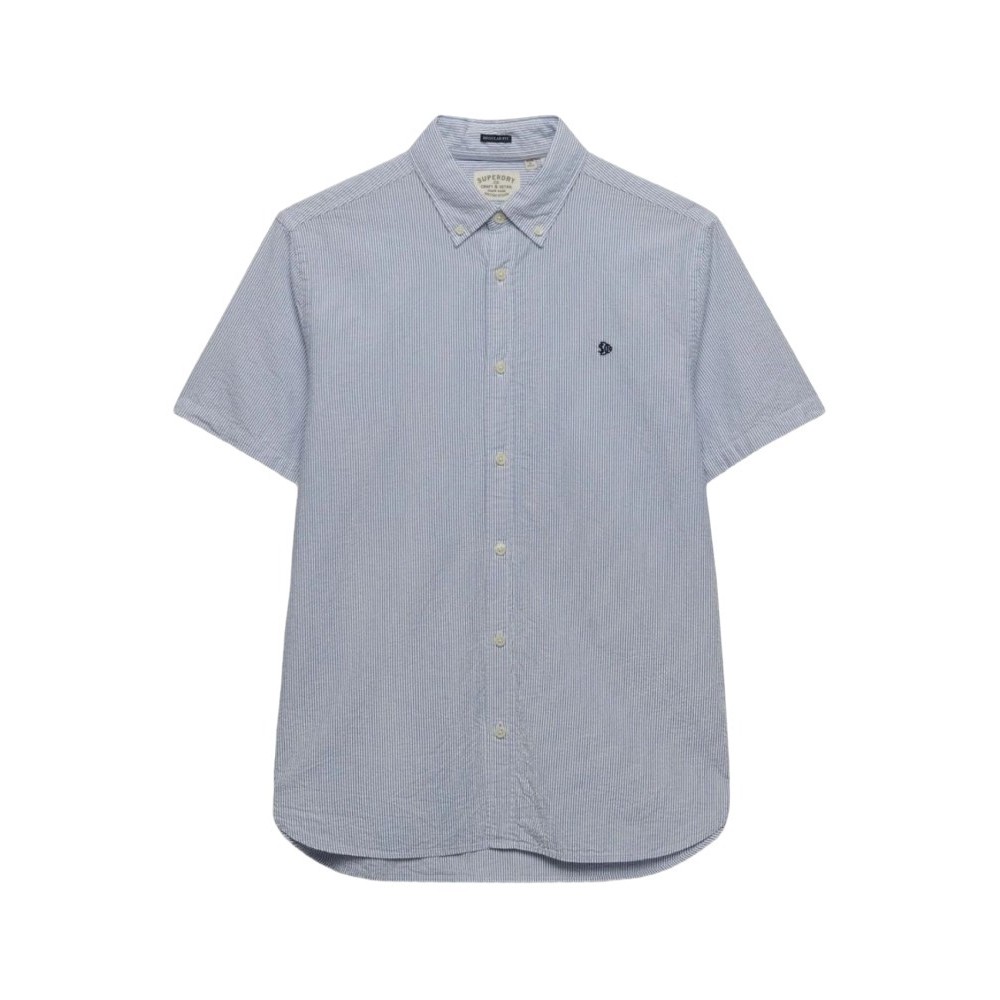 SUPERDRY D4 STUD CLASSIC SEERSUCKER SHIRT ΠΟΥΚΑΜΙΣΟ ΑΝΔΡΙΚΟ CIEL