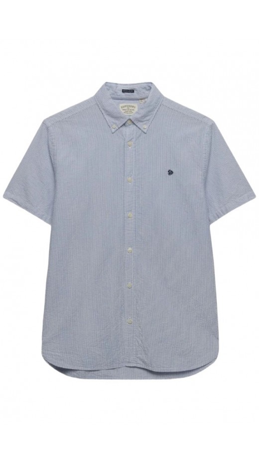 SUPERDRY D4 STUD CLASSIC SEERSUCKER SHIRT ΠΟΥΚΑΜΙΣΟ ΑΝΔΡΙΚΟ CIEL