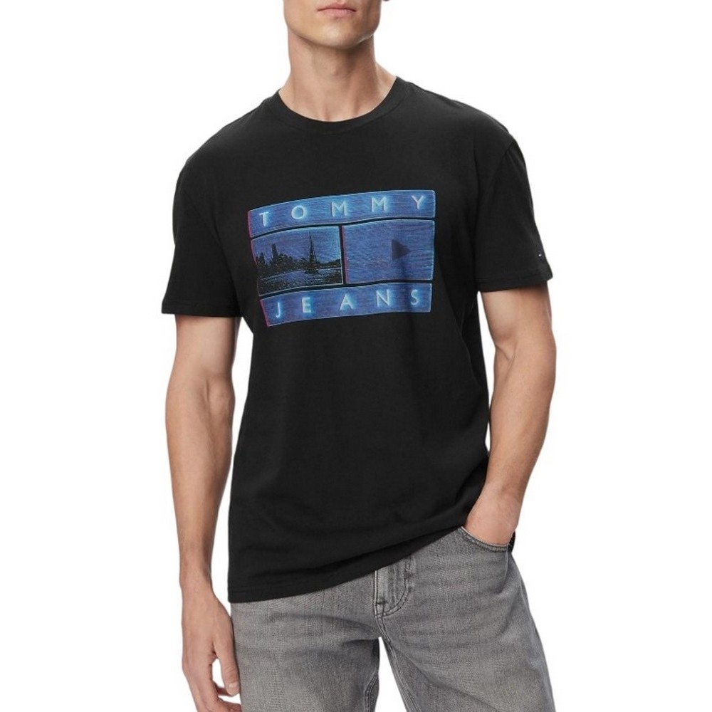 TOMMY JEANS  REG PHOTO FLAG T-SHIRT ΜΠΛΟΥΖΑ ΑΝΔΡΙΚΗ BLACK