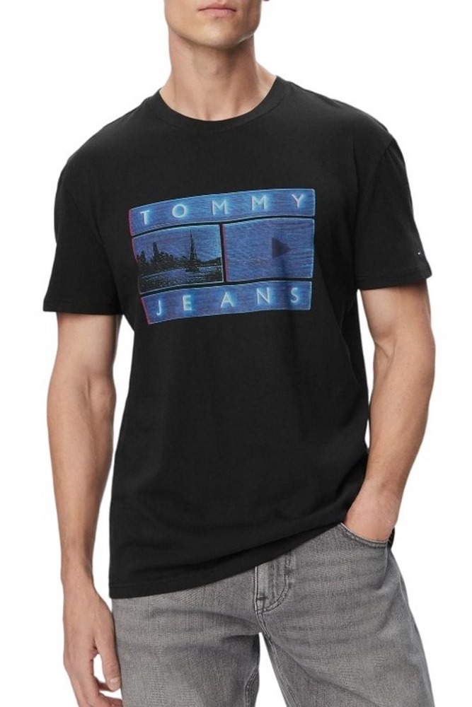TOMMY JEANS  REG PHOTO FLAG T-SHIRT ΜΠΛΟΥΖΑ ΑΝΔΡΙΚΗ BLACK