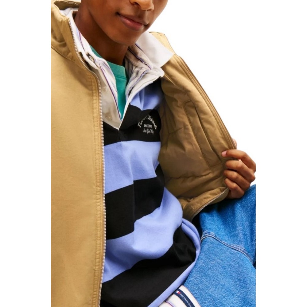 TOMMY JEANS COTTON TWILL PADDED JACKET ΜΠΟΥΦΑΝ ΑΝΔΡΙΚΟ SAND