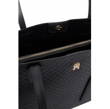 TOMMY HILFIGER ICON TOTE MONO ΤΣΑΝΤΑ ΓΥΝΑΙΚΕΙΑ BLACK