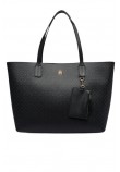 TOMMY HILFIGER ICON TOTE MONO ΤΣΑΝΤΑ ΓΥΝΑΙΚΕΙΑ BLACK