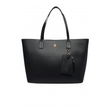 TOMMY HILFIGER ICON TOTE MONO ΤΣΑΝΤΑ ΓΥΝΑΙΚΕΙΑ BLACK