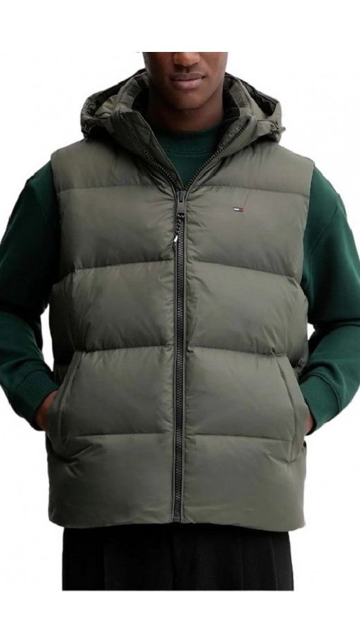 TOMMY JEANS ESSENTIAL DOWN VEST EXT ΓΙΛΕΚΟ ΜΠΟΥΦΑΝ ΑΝΔΡΙΚΟ GREEN