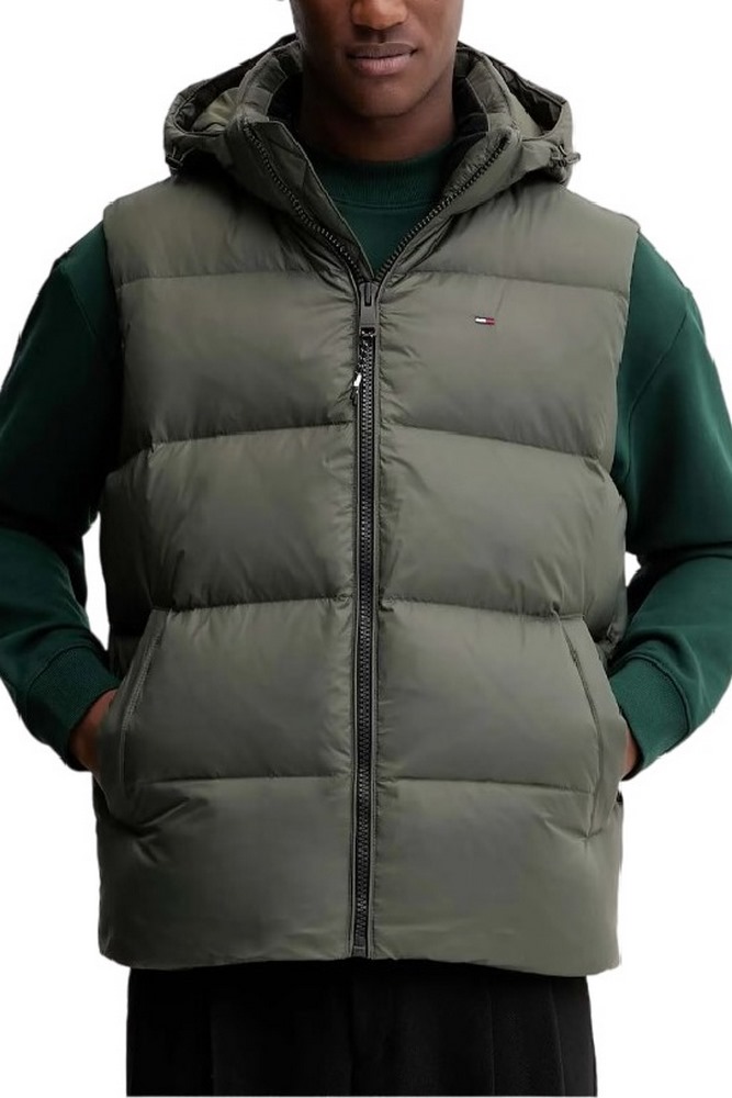 TOMMY JEANS ESSENTIAL DOWN VEST EXT ΓΙΛΕΚΟ ΜΠΟΥΦΑΝ ΑΝΔΡΙΚΟ GREEN