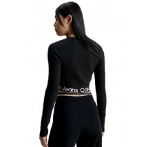 CALVIN KLEIN JEANS LOGO INTARSIA SWEATER CARDIGAN ΖΑΚΕΤΑ ΓΥΝΑΙΚΕΙΑ BLACK
