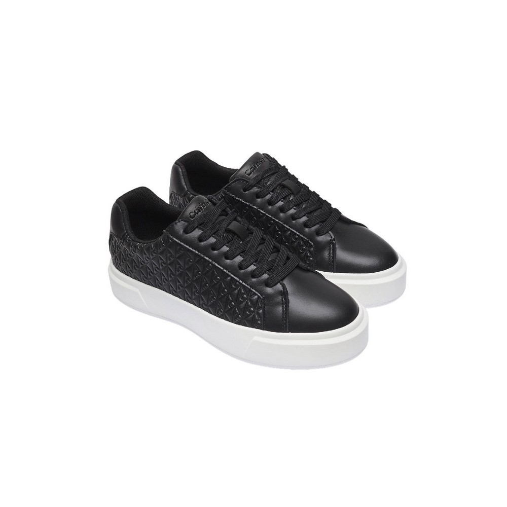 CALVIN KLEIN JEANS BASKET LACE UP LTH AOP ΠΑΠΟΥΤΣΙ ΓΥΝΑΙΚΕΙΟ BLACK