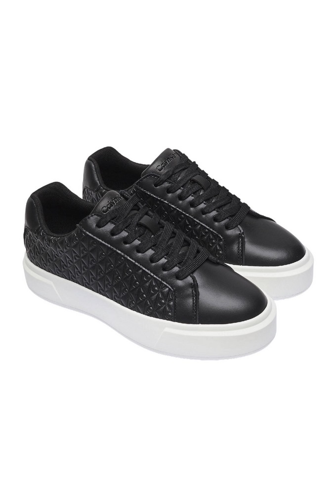 CALVIN KLEIN JEANS BASKET LACE UP LTH AOP ΠΑΠΟΥΤΣΙ ΓΥΝΑΙΚΕΙΟ BLACK