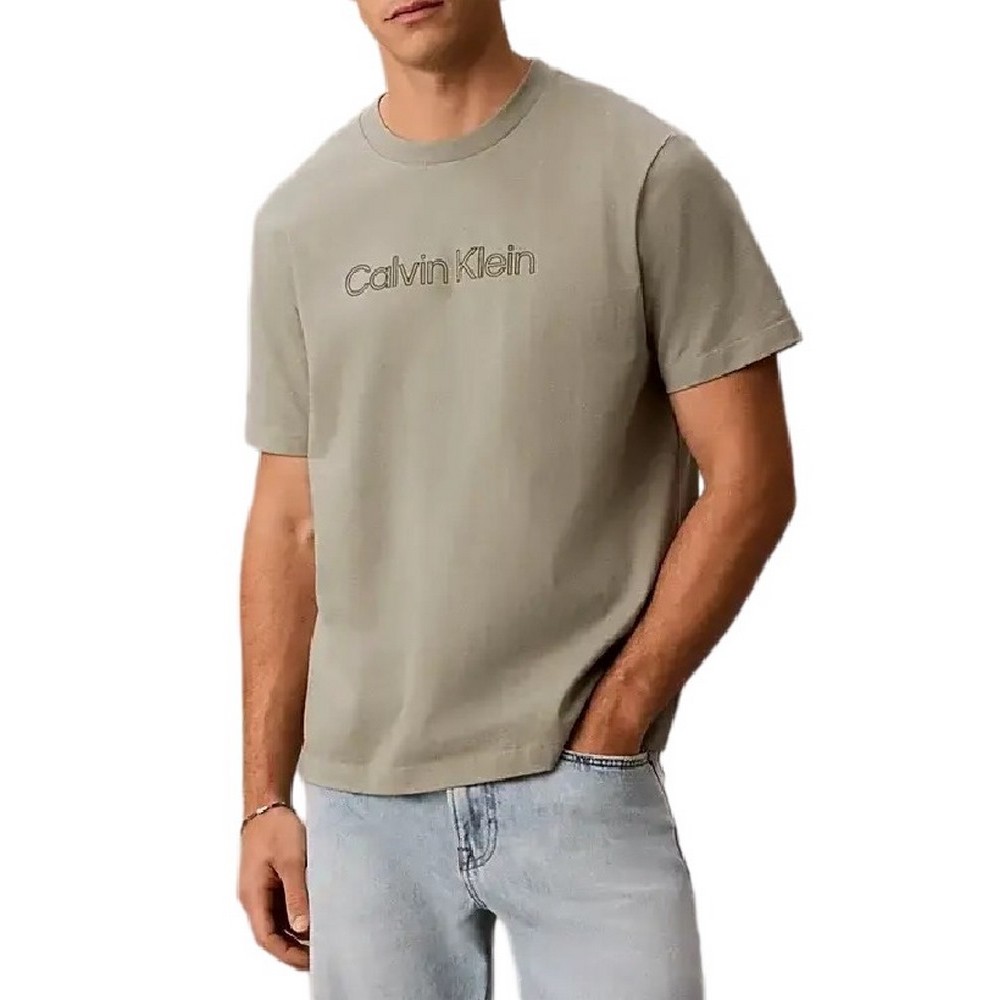 CALVIN KLEIN JEANS 20s EU SPW HD SHIN STNDRD GRA T-SHIRT ΜΠΛΟΥΖΑ ΑΝΔΡΙΚΗ KHAKI