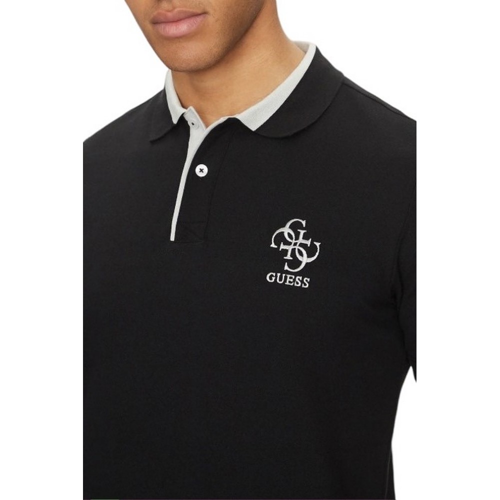 GUESS LYLE SS POLO T-SHIRT ΜΠΛΟΥΖΑ ΑΝΔΡΙΚΗ BLACK