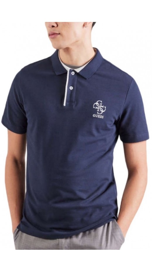 GUESS LYLE SS POLO T-SHIRT ΜΠΛΟΥΖΑ ΑΝΔΡΙΚΗ NAVY