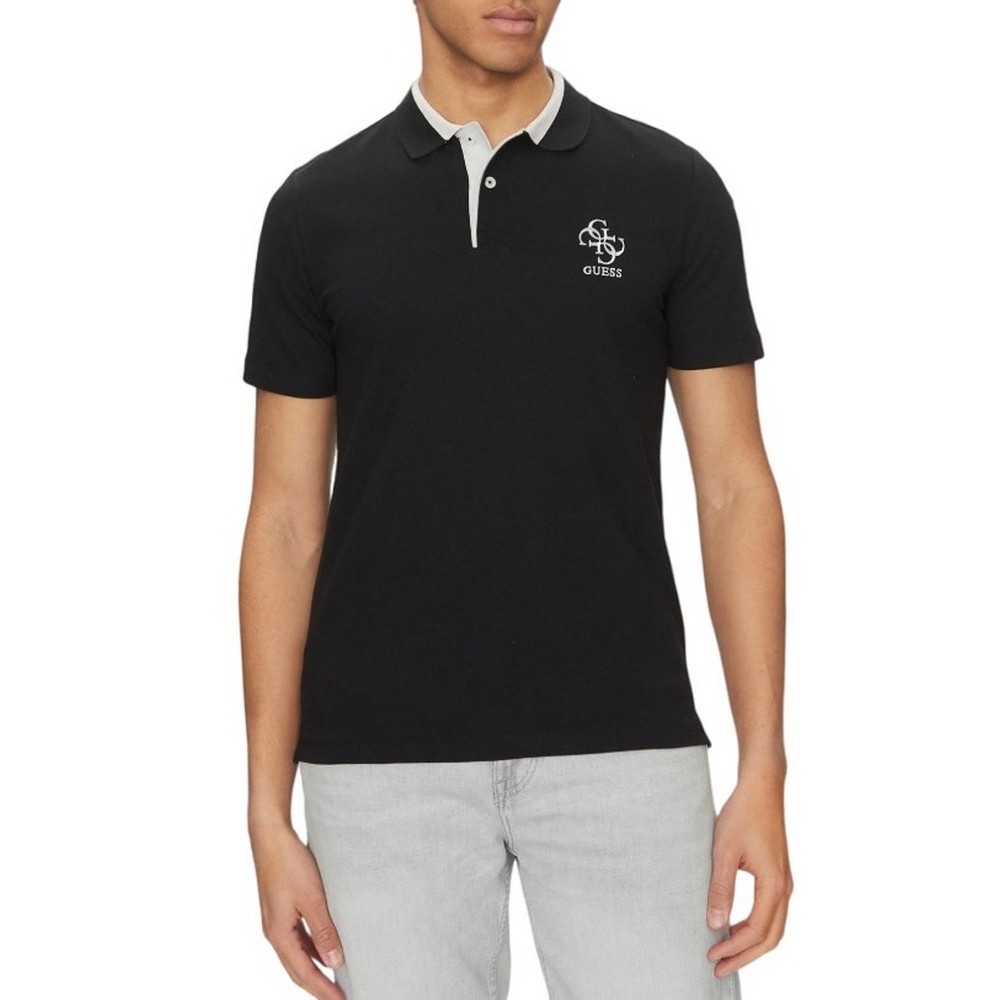 GUESS LYLE SS POLO T-SHIRT ΜΠΛΟΥΖΑ ΑΝΔΡΙΚΗ BLACK