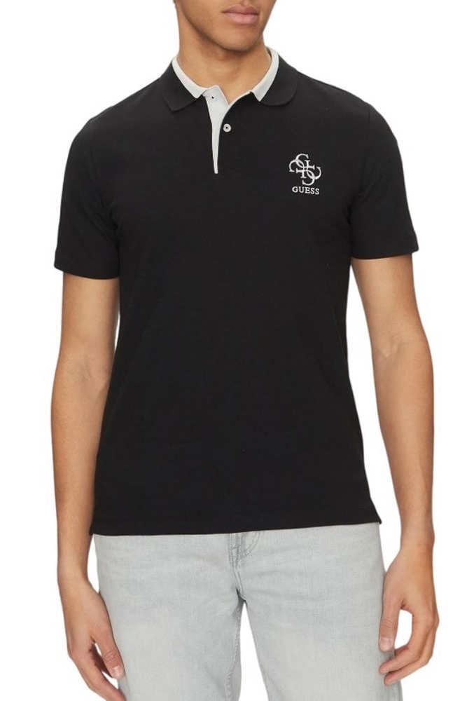 GUESS LYLE SS POLO T-SHIRT ΜΠΛΟΥΖΑ ΑΝΔΡΙΚΗ BLACK