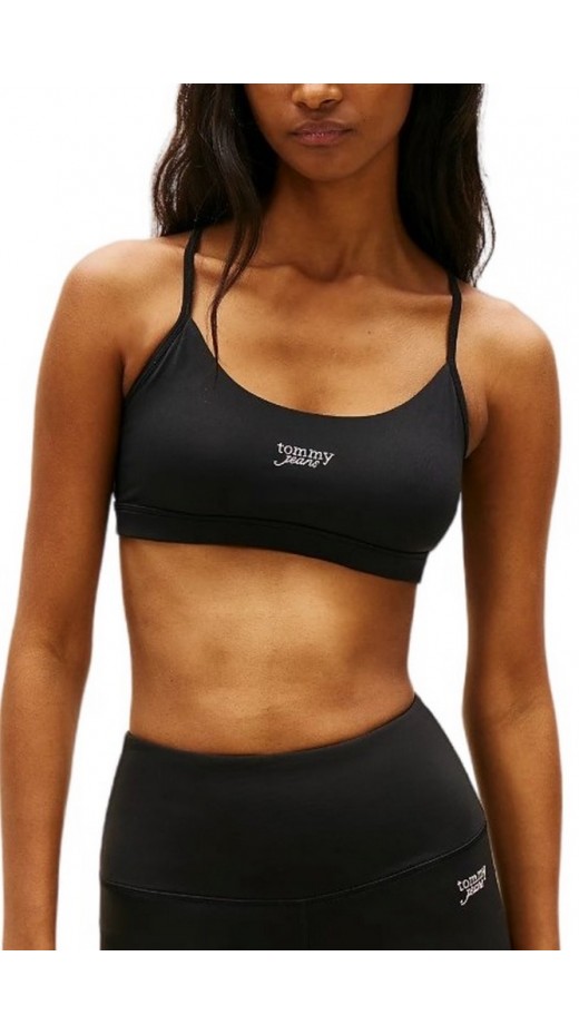 TOMMY JEANS SP CRP SILVER SCRIPT BRA ΤΟΠ ΓΥΝΑΙΚΕΙΟ BLACK
