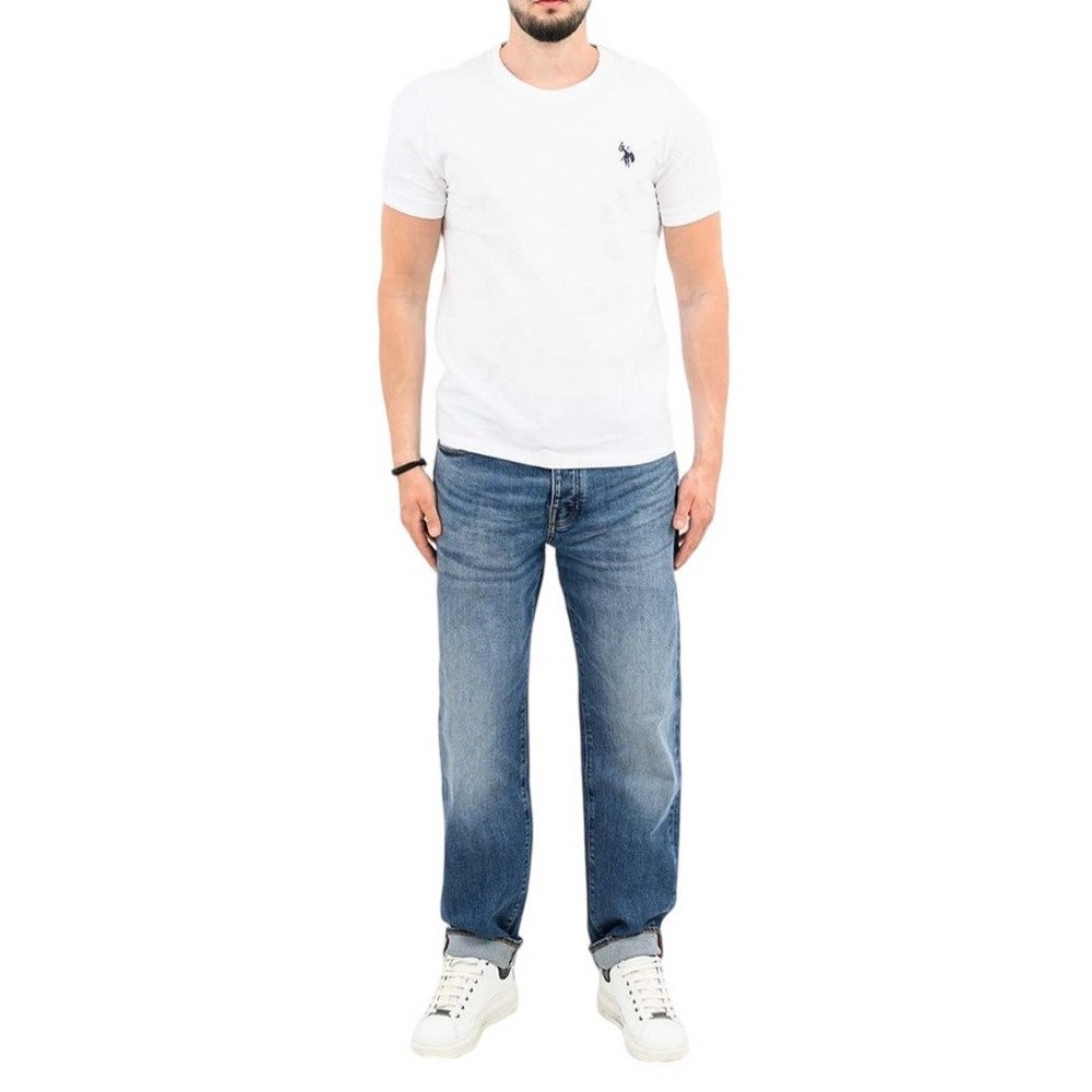 U.S.POLO BREN 000272 CHL4 TSHIRT SS T-SHIRT ΜΠΛΟΥΖΑ ΑΝΔΡΙΚΗ WHITE