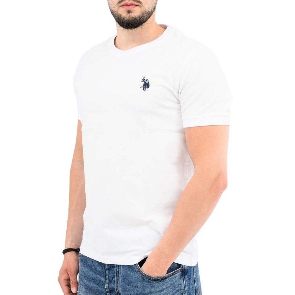 U.S.POLO BREN 000272 CHL4 TSHIRT SS T-SHIRT ΜΠΛΟΥΖΑ ΑΝΔΡΙΚΗ WHITE