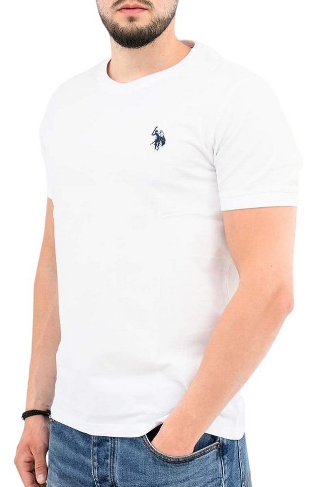 U.S.POLO BREN 000272 CHL4 TSHIRT SS T-SHIRT ΜΠΛΟΥΖΑ ΑΝΔΡΙΚΗ WHITE