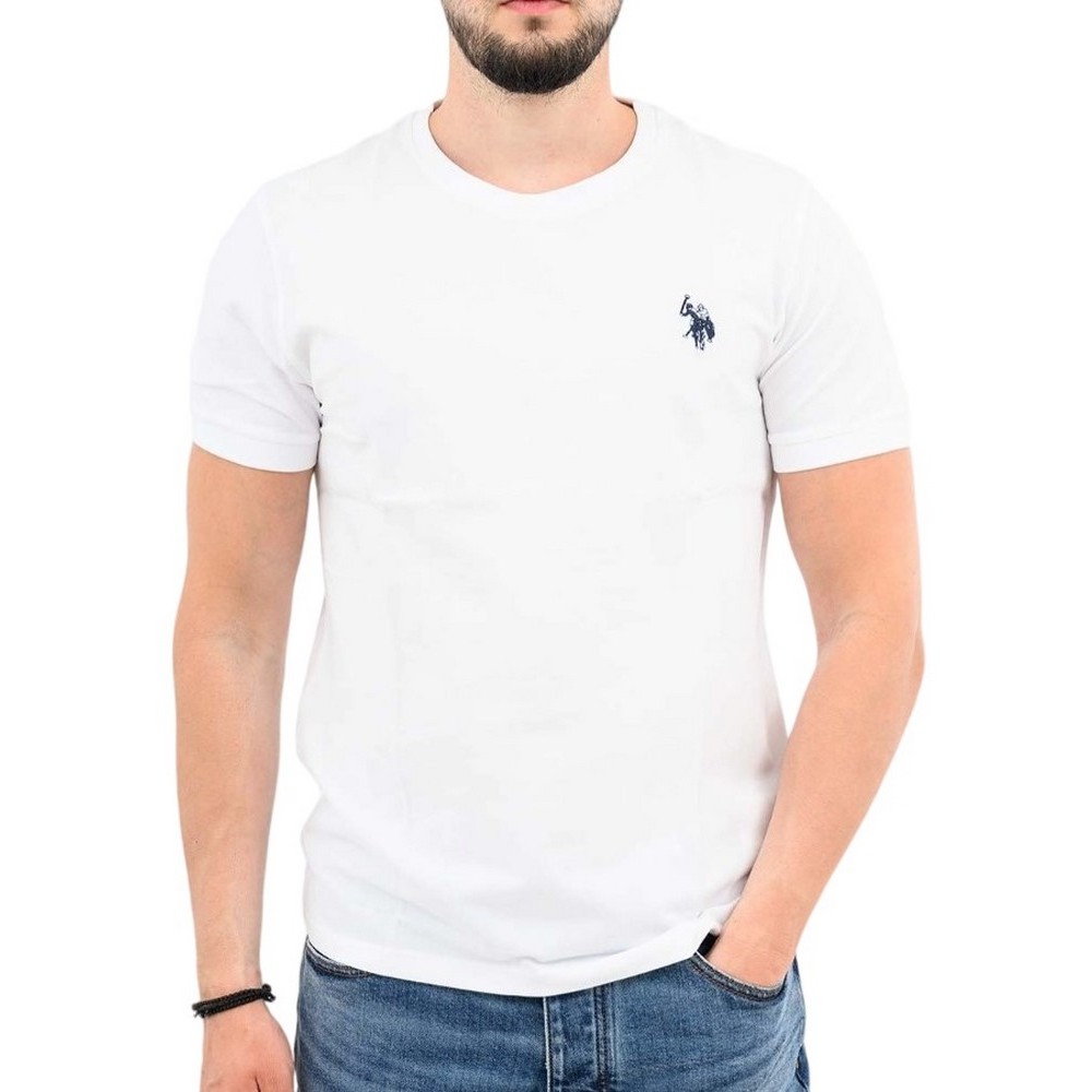 U.S.POLO BREN 000272 CHL4 TSHIRT SS T-SHIRT ΜΠΛΟΥΖΑ ΑΝΔΡΙΚΗ WHITE