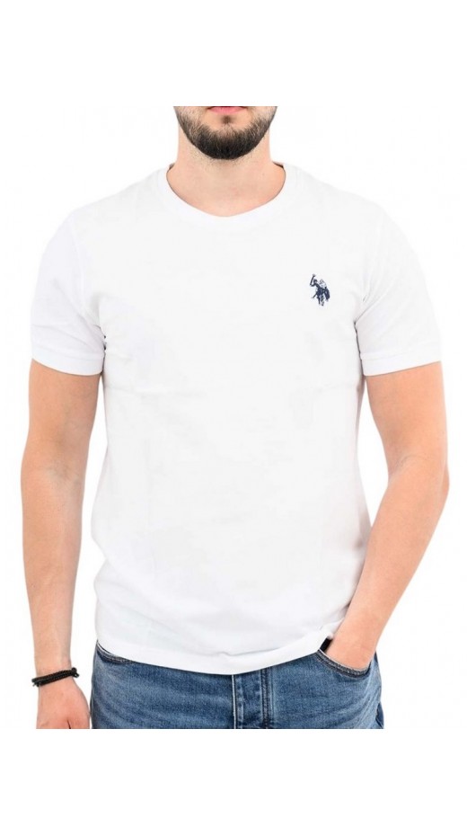 U.S.POLO BREN 000272 CHL4 TSHIRT SS T-SHIRT ΜΠΛΟΥΖΑ ΑΝΔΡΙΚΗ WHITE