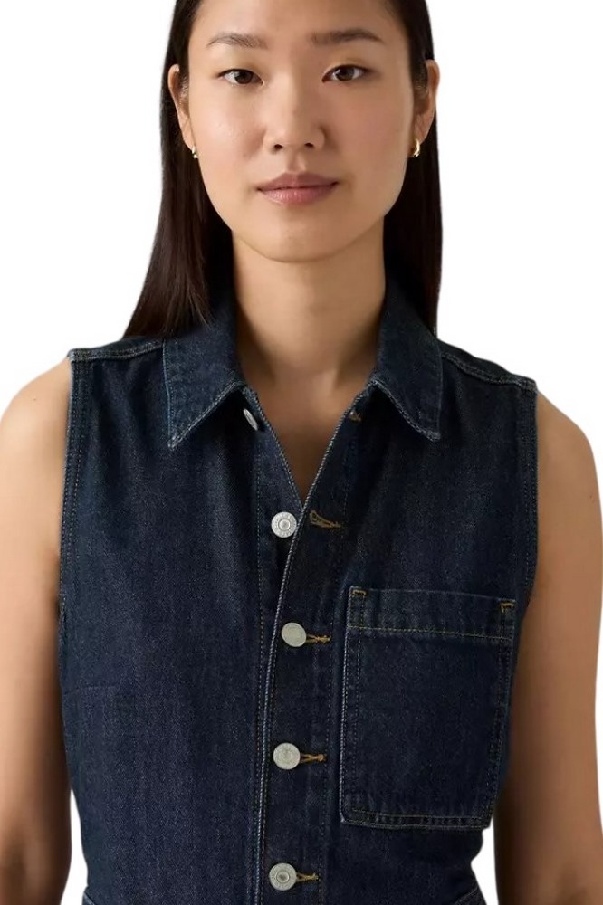 LEVIS® SLEEVELESS LIGHTWEIGHT JUMPSUIT ΦΟΡΜΑ ΟΛΟΣΩΜΗ ΓΥΝΑΙΚΕΙΑ DARK INDIGO