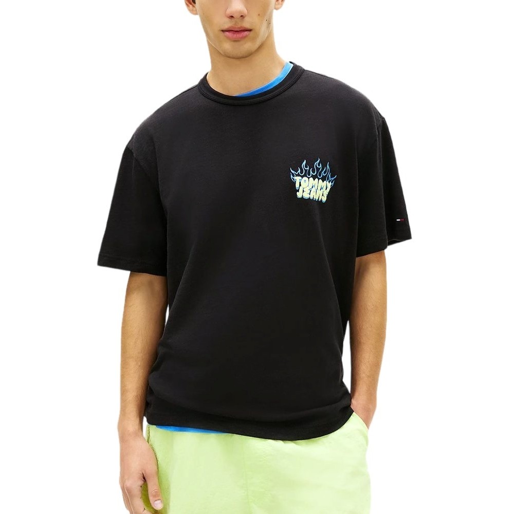 TOMMY JEANS RLX BUBBLE FLAME T-SHIRT ΜΠΛΟΥΖΑ ΑΝΔΡΙΚΗ BLACK