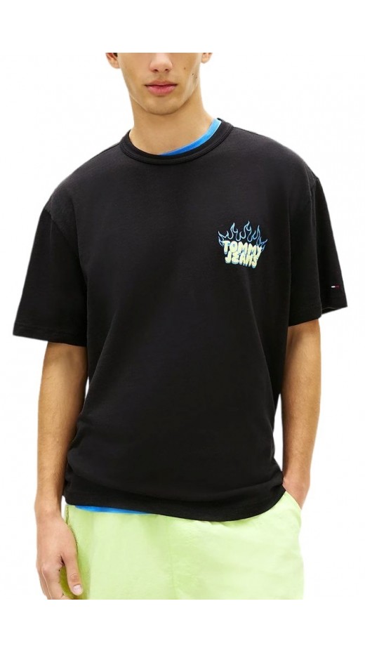 TOMMY JEANS RLX BUBBLE FLAME T-SHIRT ΜΠΛΟΥΖΑ ΑΝΔΡΙΚΗ BLACK