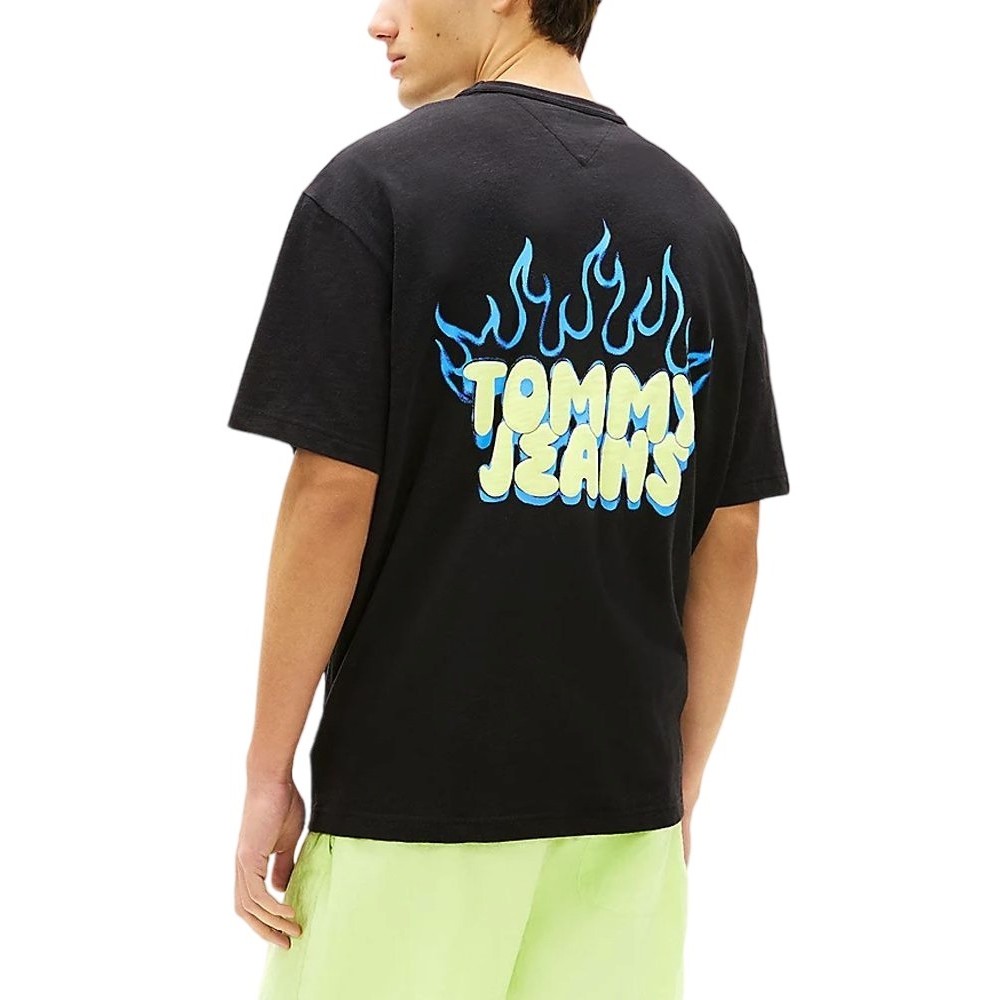 TOMMY JEANS RLX BUBBLE FLAME T-SHIRT ΜΠΛΟΥΖΑ ΑΝΔΡΙΚΗ BLACK