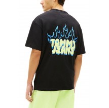 TOMMY JEANS RLX BUBBLE FLAME T-SHIRT ΜΠΛΟΥΖΑ ΑΝΔΡΙΚΗ BLACK