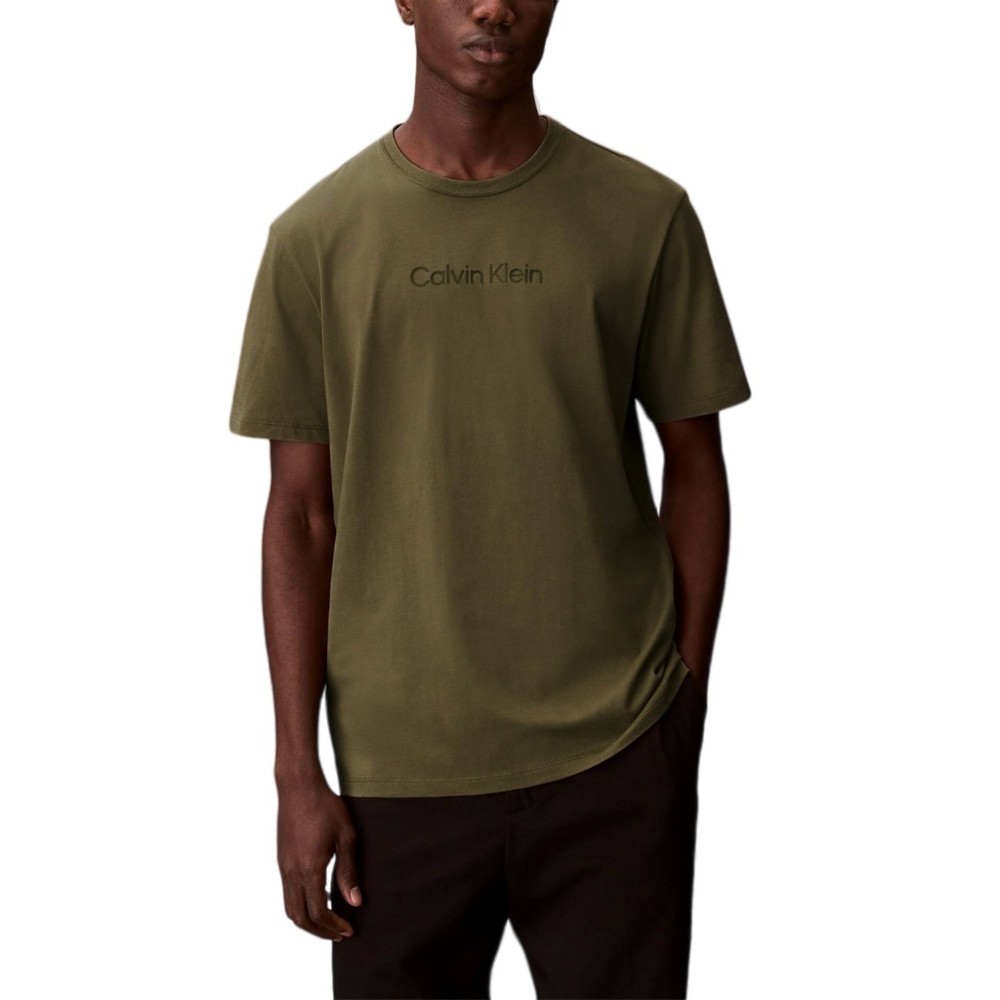 CALVIN KLEIN STANDARD LOGO 30S CREWNK T-SHIRT ΜΠΛΟΥΖΑ ΑΝΔΡΙΚΗ OLIVE