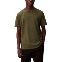 CALVIN KLEIN STANDARD LOGO 30S CREWNK T-SHIRT ΜΠΛΟΥΖΑ ΑΝΔΡΙΚΗ OLIVE