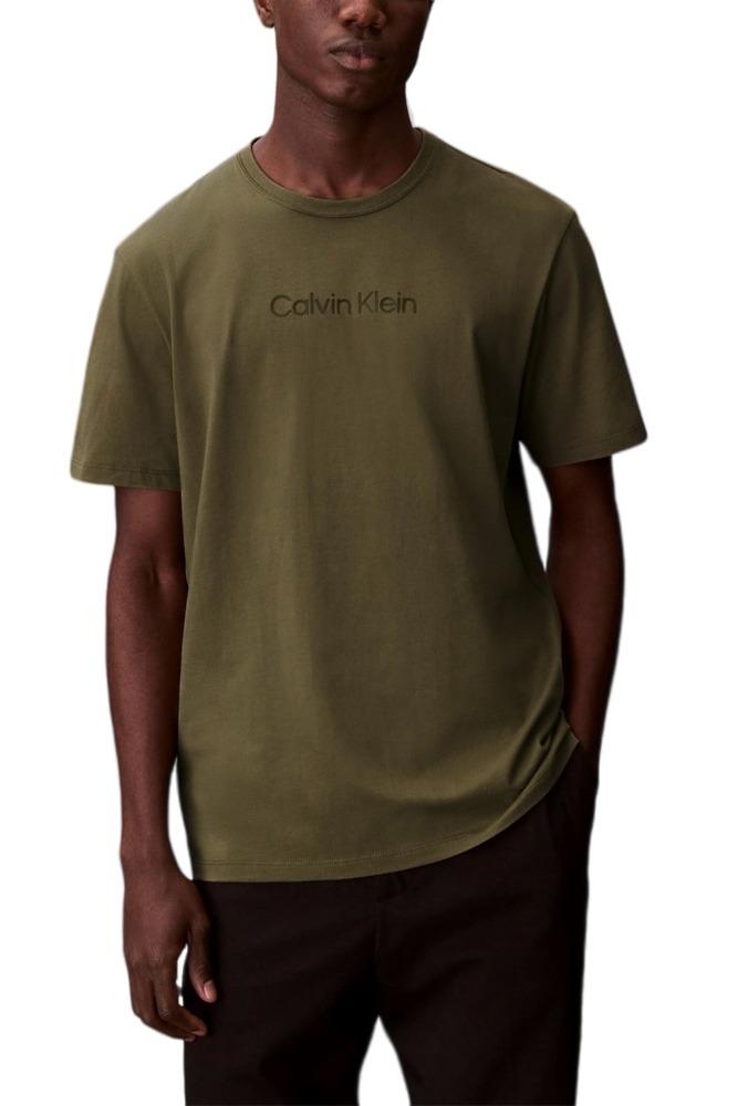 CALVIN KLEIN STANDARD LOGO 30S CREWNK T-SHIRT ΜΠΛΟΥΖΑ ΑΝΔΡΙΚΗ OLIVE