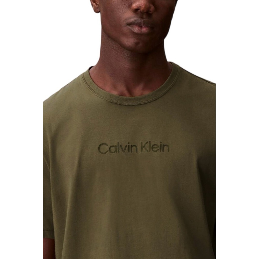 CALVIN KLEIN STANDARD LOGO 30S CREWNK T-SHIRT ΜΠΛΟΥΖΑ ΑΝΔΡΙΚΗ OLIVE