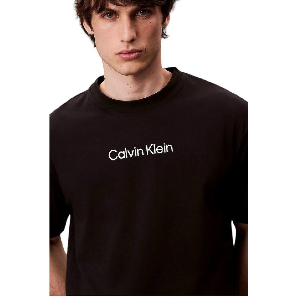 CALVIN KLEIN STANDARD LOGO 30S CREWNK T-SHIRT ΜΠΛΟΥΖΑ ΑΝΔΡΙΚΗ BLACK