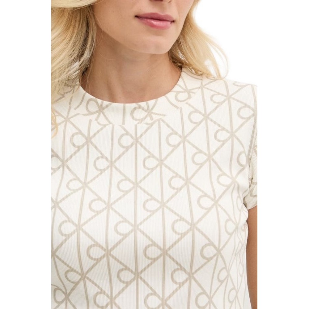 CALVIN KLEIN JEANS A MONOLOGO BABY T-SHIRT ΜΠΛΟΥΖΑ ΓΥΝΑΙΚΕΙΑ OFF WHITE