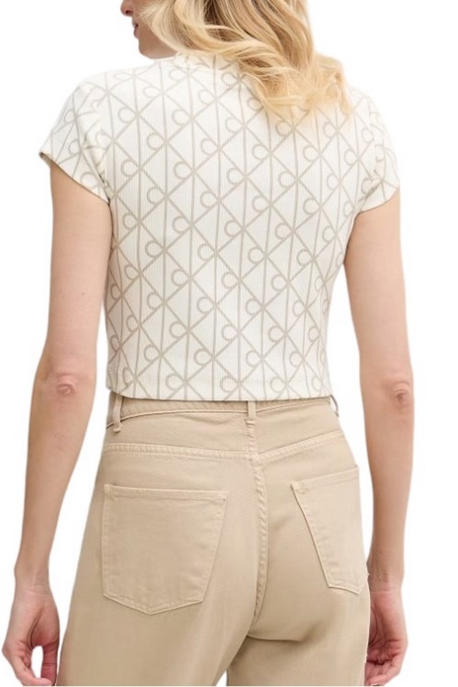 CALVIN KLEIN JEANS A MONOLOGO BABY T-SHIRT ΜΠΛΟΥΖΑ ΓΥΝΑΙΚΕΙΑ OFF WHITE
