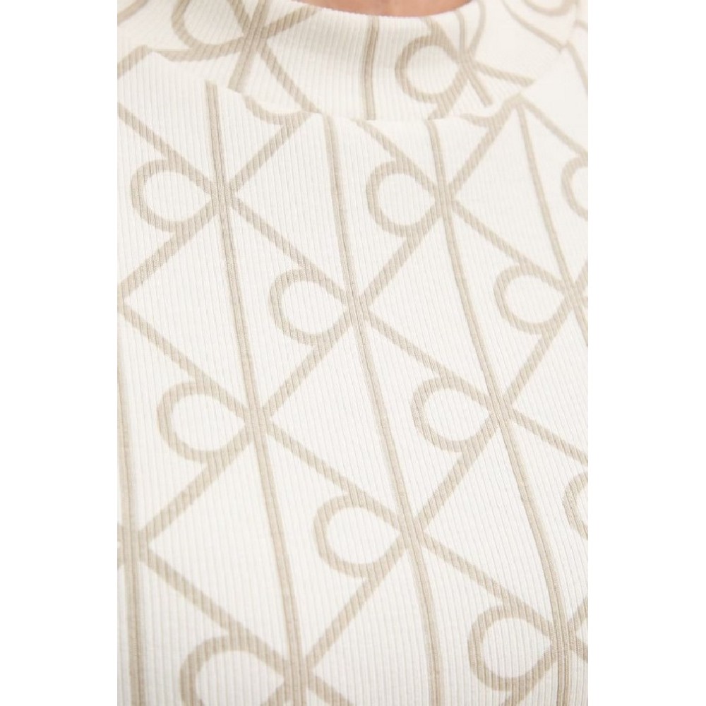CALVIN KLEIN JEANS A MONOLOGO BABY T-SHIRT ΜΠΛΟΥΖΑ ΓΥΝΑΙΚΕΙΑ OFF WHITE