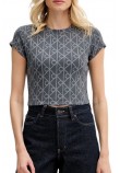 CALVIN KLEIN JEANS A MONOLOGO BABY T-SHIRT ΜΠΛΟΥΖΑ ΓΥΝΑΙΚΕΙΑ DARK GREY