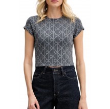 CALVIN KLEIN JEANS A MONOLOGO BABY T-SHIRT ΜΠΛΟΥΖΑ ΓΥΝΑΙΚΕΙΑ DARK GREY